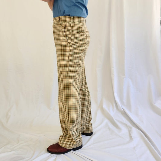 60s/70s Brown Plaid Trousers