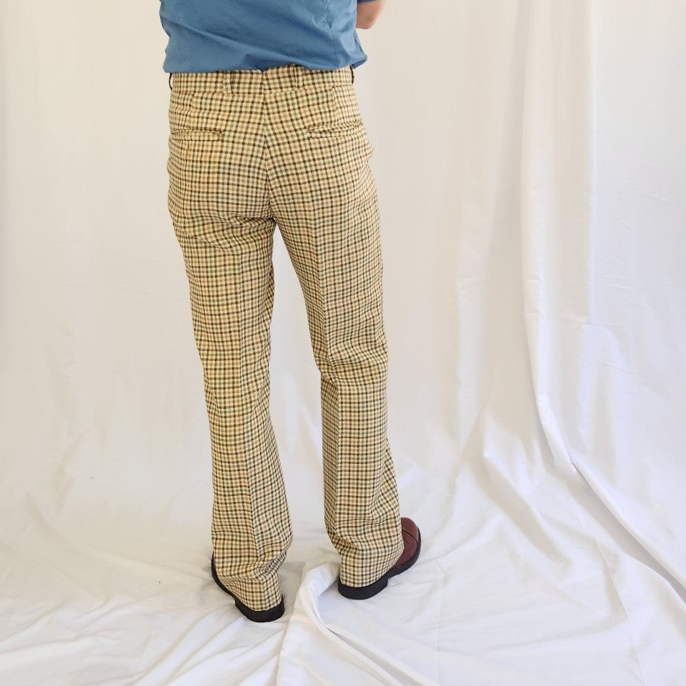60s/70s Brown Plaid Trousers