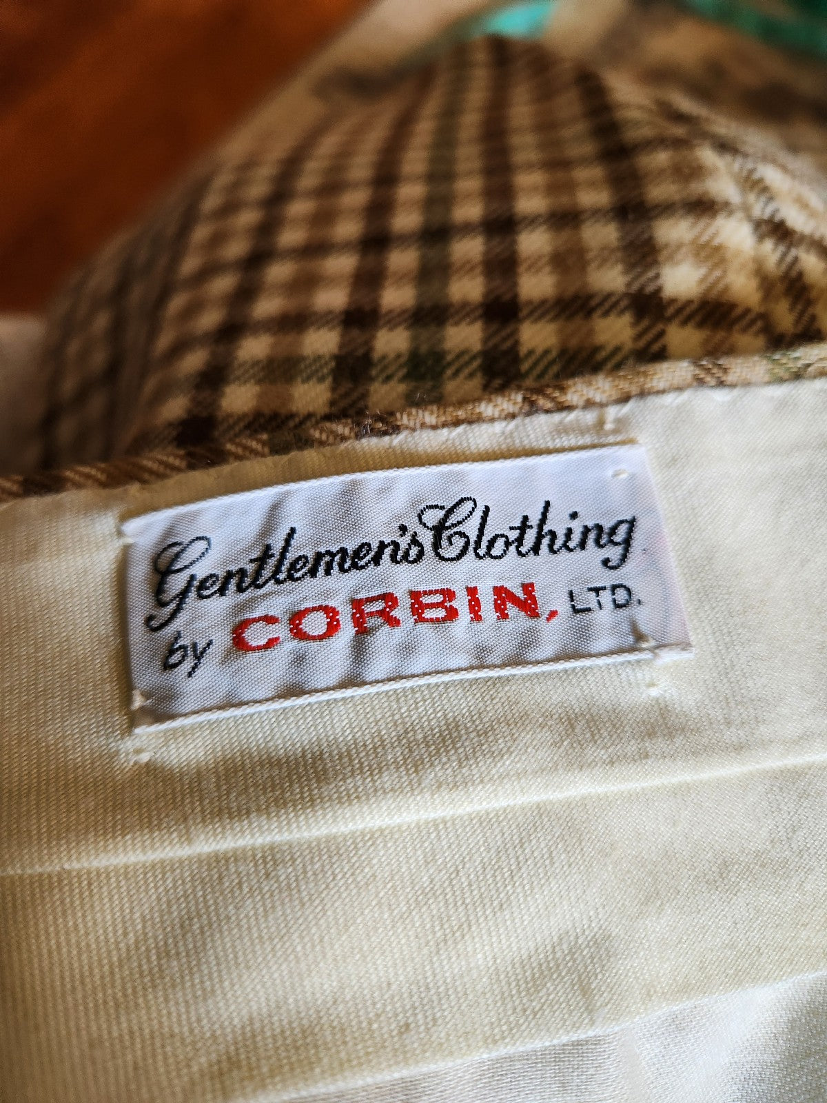 60s/70s Brown Plaid Trousers