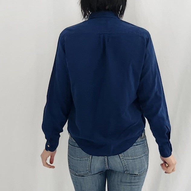 60s Navy Blue Button Down Shirt