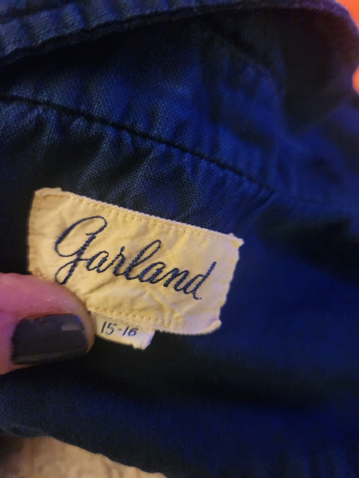 60s Navy Blue Button Down Shirt