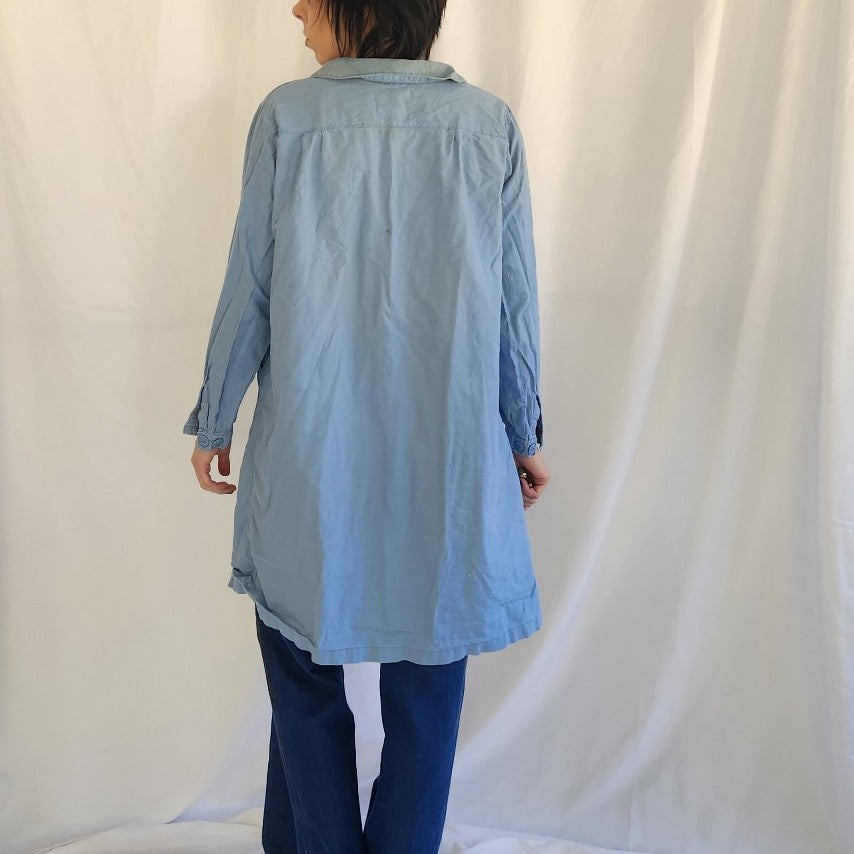 70s Blue Smock Shirt