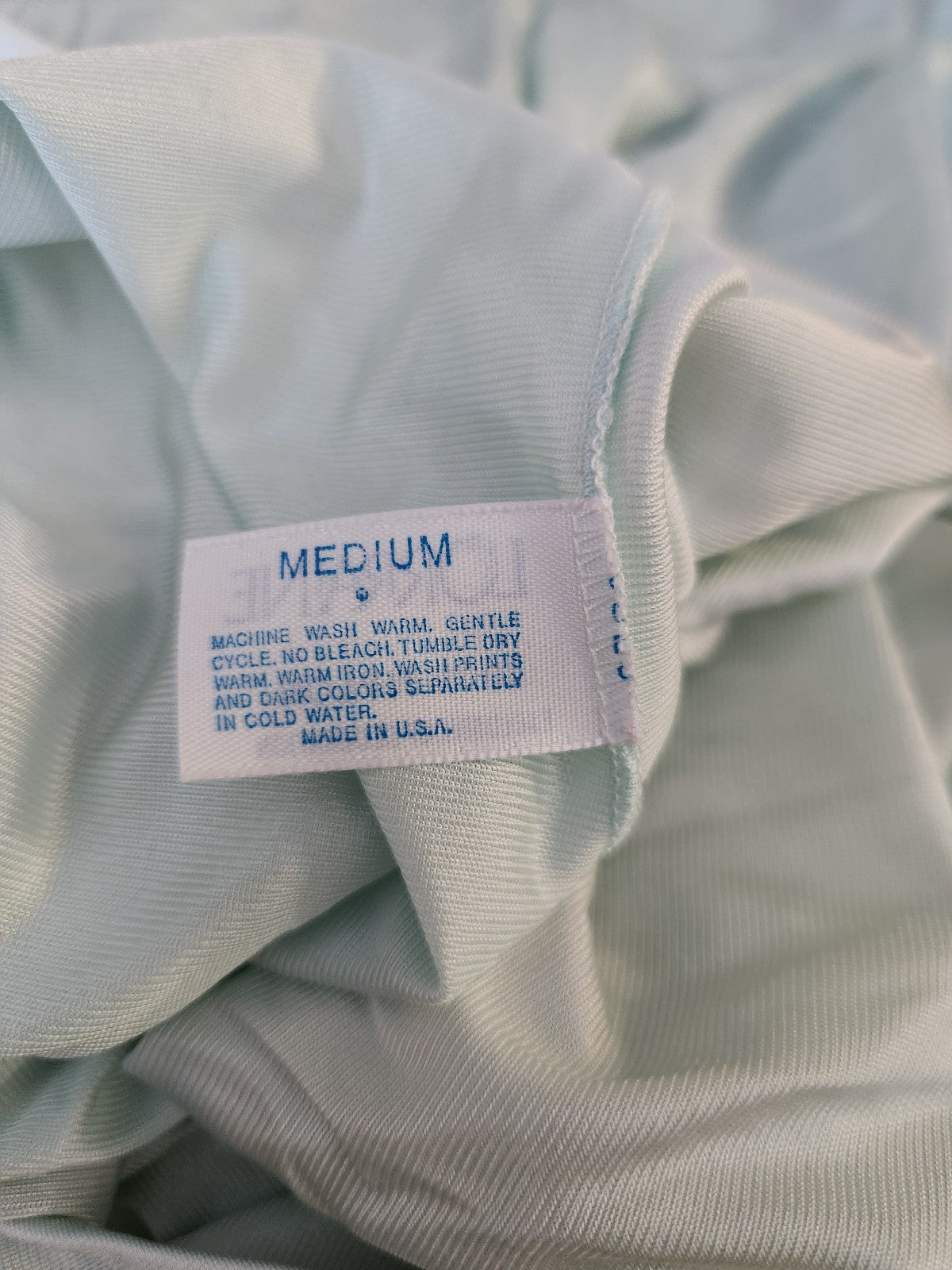 80s Blue Nylon Sleeveless Nightgown