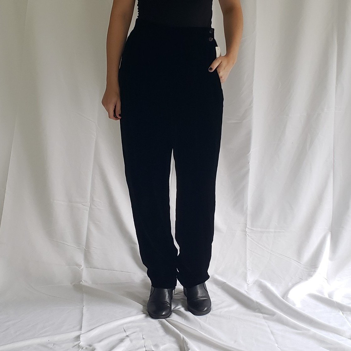 90s Deadstock Saks Fifth Avenue Black Velvet Trousers