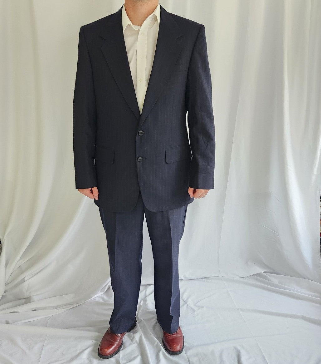90s Blue Pinstripe Suit