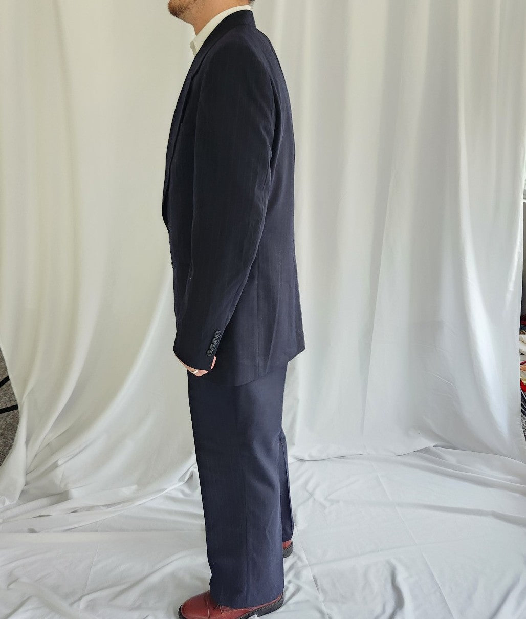 90s Blue Pinstripe Suit