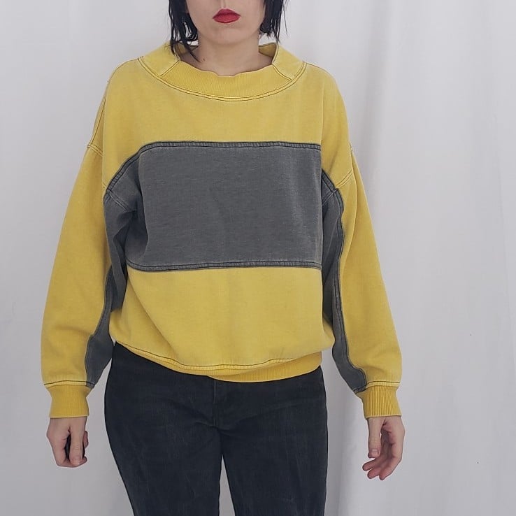 80s Yellow and Gray Sweatshirt