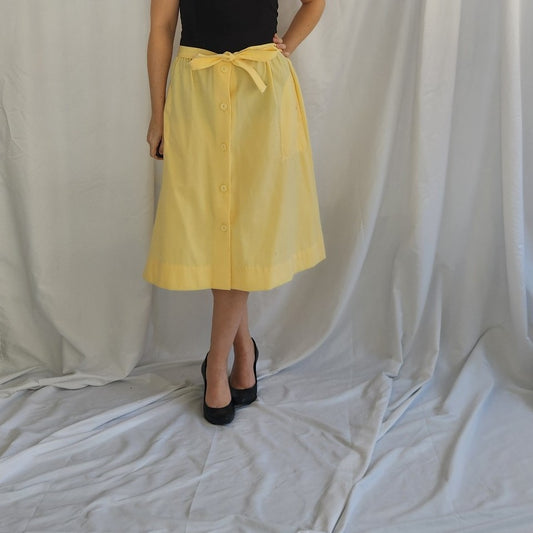80s Yellow Midi Skirt