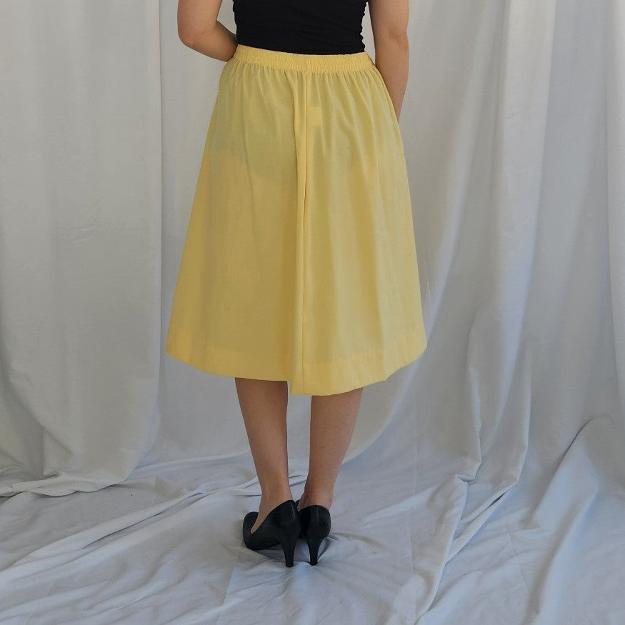 80s Yellow Midi Skirt