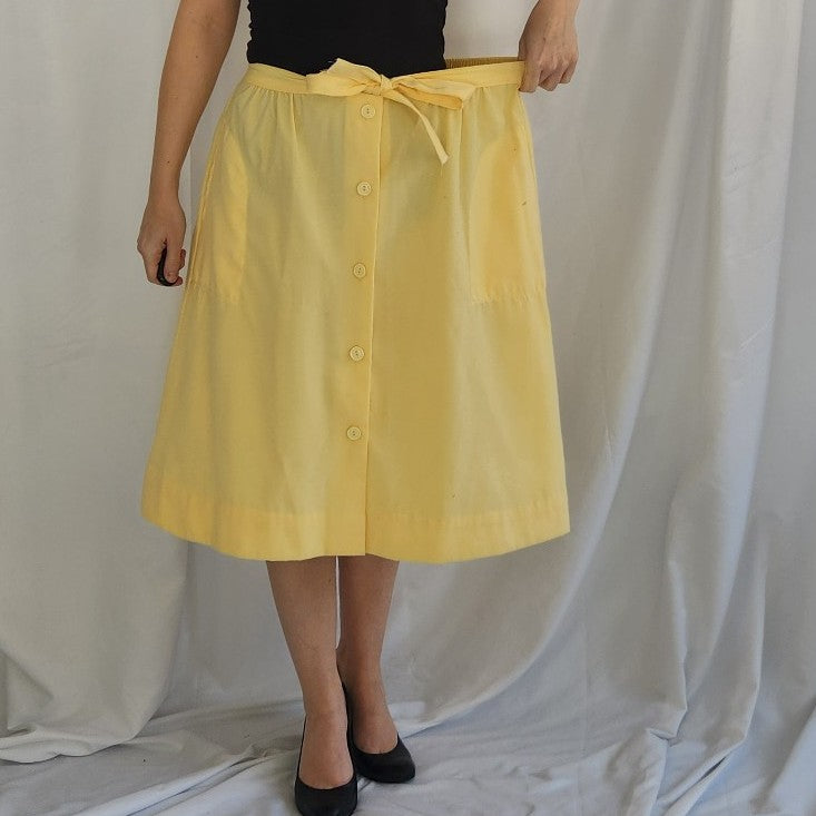 80s Yellow Midi Skirt