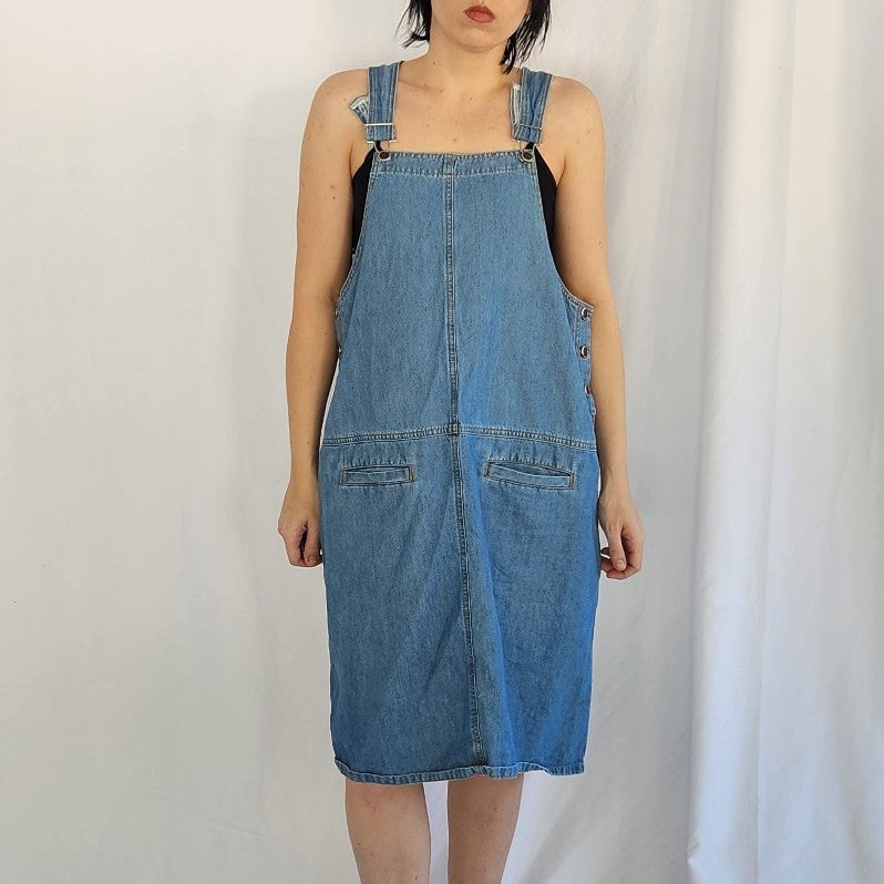 90s Denim Overall Dress