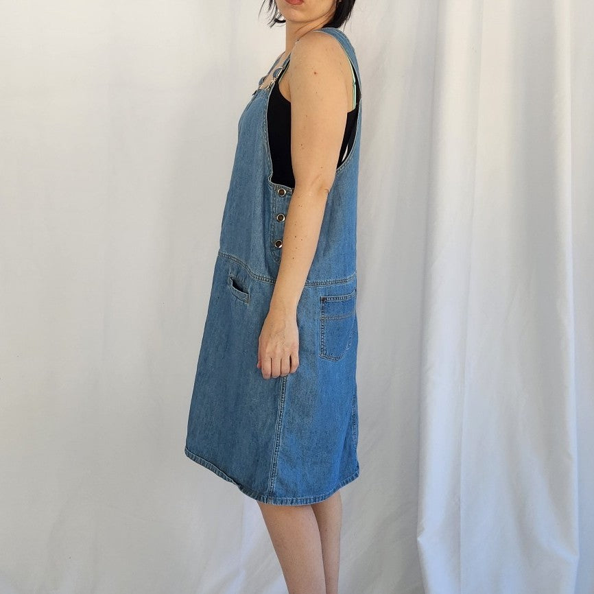 90s Denim Overall Dress