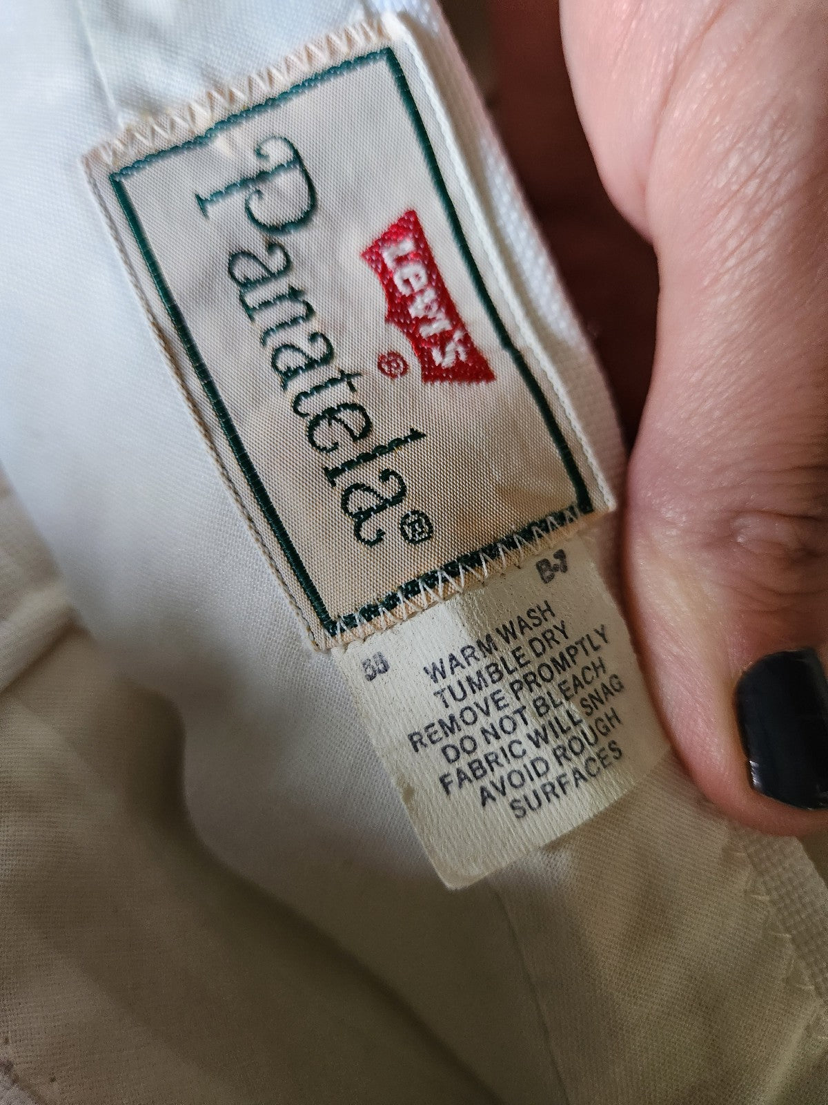 70s White Levis Panatela Pleated Trousers