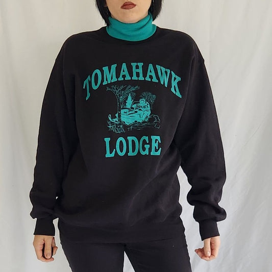 90s Tomahawk Wisconsin Snowmobile Turtleneck Sweatshirt