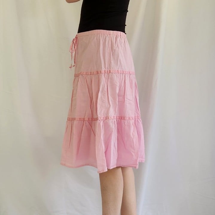 Y2K Pink Cotton Skirt