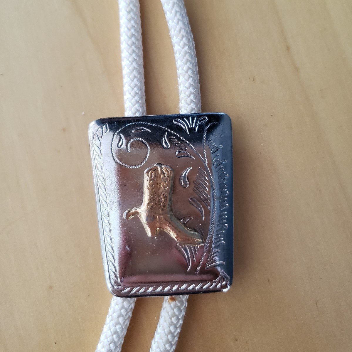 Vintage Cowboy Boot Bolo Tie